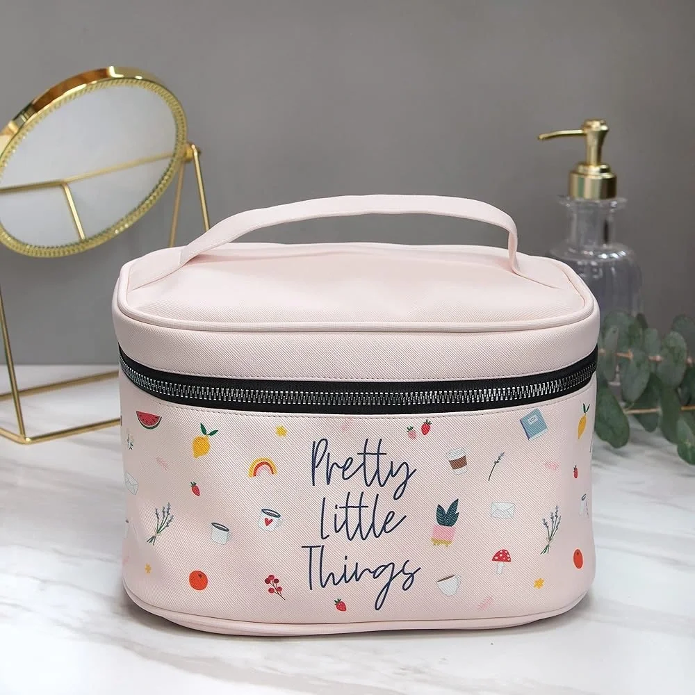 Pretty Little Things Pink Cosmetic Travel Case - Picture 2 of 4